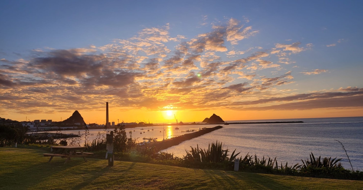 sunset view of the breakwater